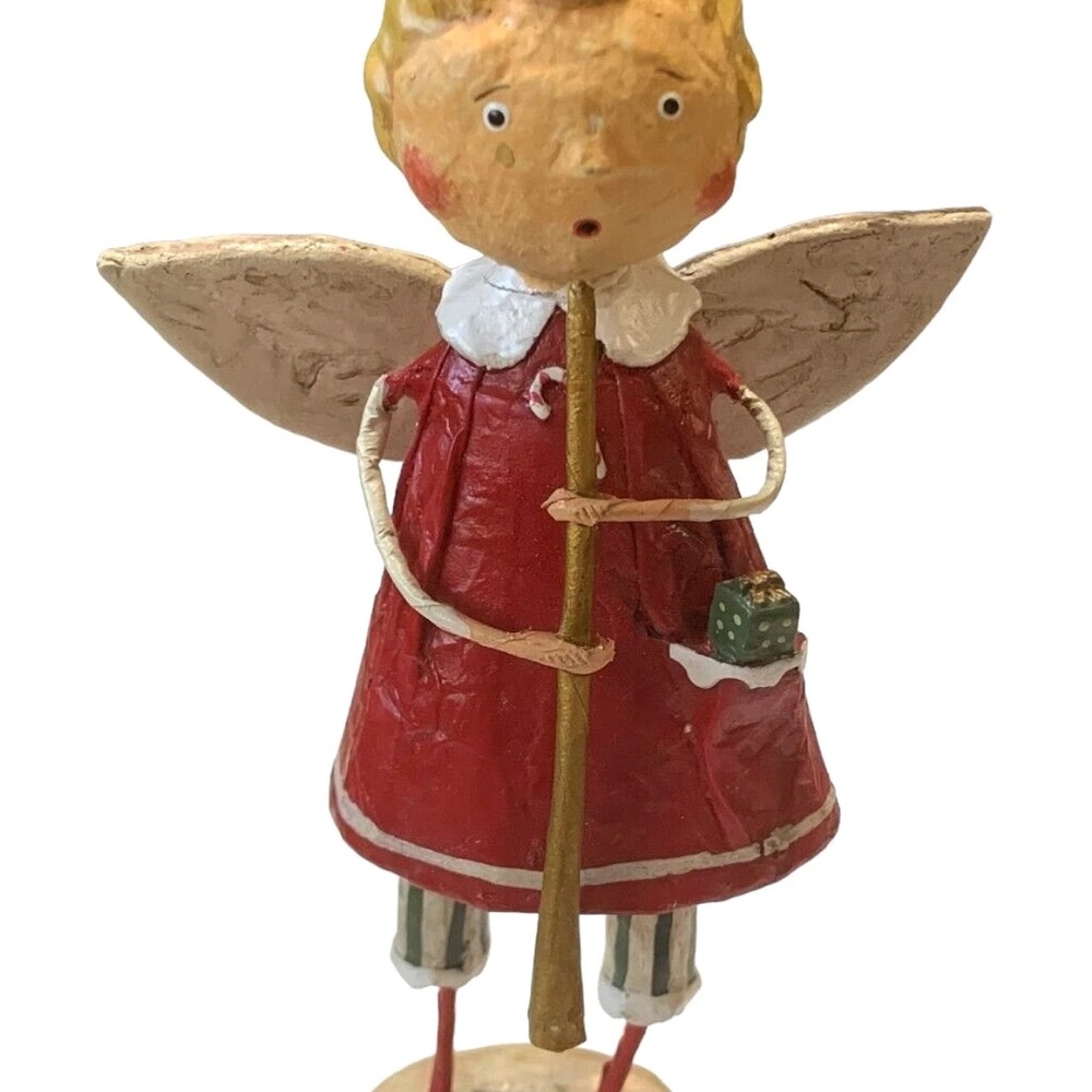Lori Mitchell “Tis the Season Angel” Charming Red Angel w/ Gold Wings
